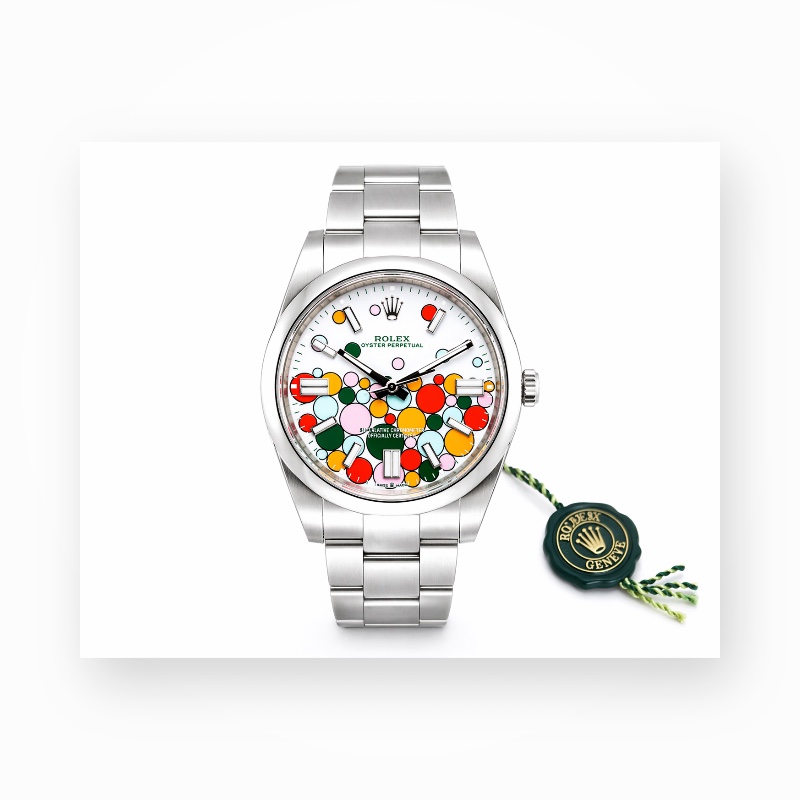 Rolex ROLEX OYSTER PERPETUAL PRATA BUBBLES COM CAIXA